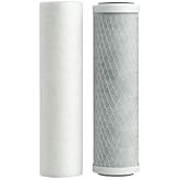 CFS Filter Set for Stealth RO100, RO200 &amp; Small Boy: Sediment + Carbon | Annual pre-filter set for Hydro Logic hydroponic RO systems; one sediment, one carbon block; membrane sold separately