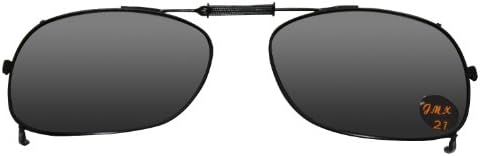 Square Gray Lens Polarized Clip-on Sunglasses, Easy Driving, Fishing and Boating