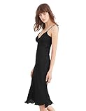 Simple Retro Women's Sleeveless Spaghetti Straps V Neck Full Slip Dress