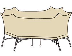 Treasure Garden X-Large Oval/Rectangle Table & Chairs w/8 ties (no center hole) - Protective Furniture Covers
