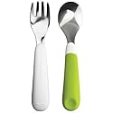 OXO Tot Green Fork & Spoon Set