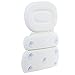 MyGift Soft Luxurious Foam Padded Large White Spa Bath Pillow/Hot Tub Head & Back Cushion