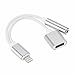 Apple iPhone Adapter Earphones & Splitter, Arhensive[Sliver]2 in1 Dual Lightning to 3.5mm Headphone Audio & Charge Adaptor for Apple i7 Plus / i7