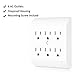 [4 Pack] BESTTEN 6-Outlet Adapter, Wall Mountable, 15A/125V/1875W, ETL Listed, White