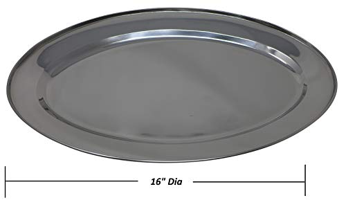 Stainless Steel Oval Platter 16" Serving Platter | Serving Tray for Daily Use, Fall, Autumn, Harvest, Thanksgiving Party Supply