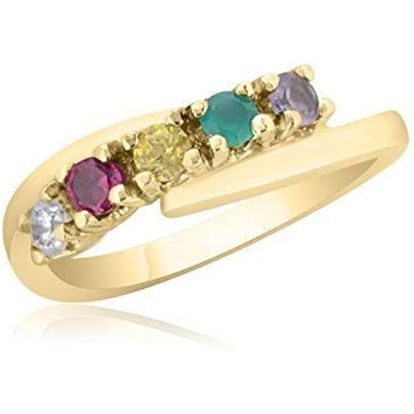 10K Yellow Gold Mother's Day Ring – 5 
