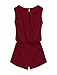 Allegra K Women Sleeveless Cut Out Back Elastic Waist Romper M Burgundy