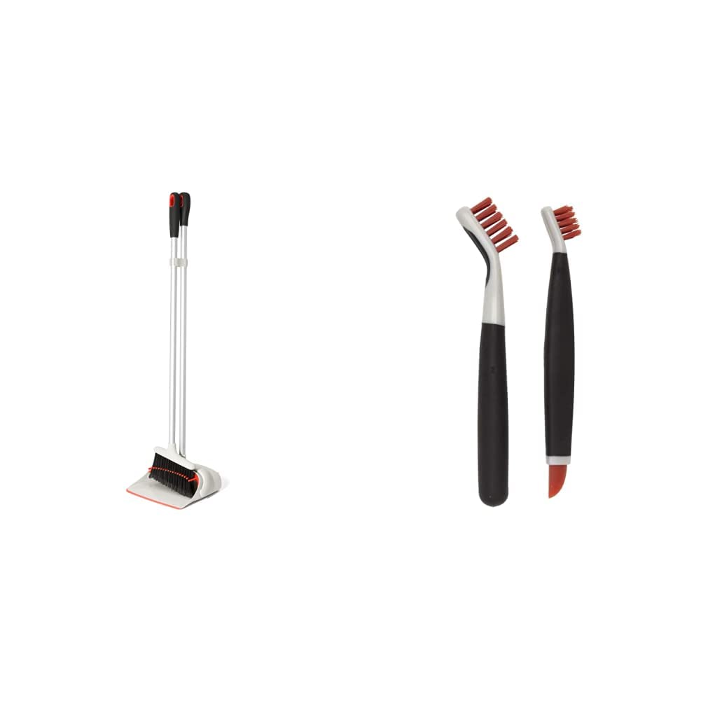 OXO Good Grips Upright Sweep Set - White & Good Grips Deep Clean Brush Set