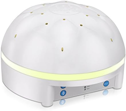 White Noise Machine Tulip Shape Natural Sound Sleep Therapy - USB Ports &amp; Multi-brightness LED Nightlight &amp; Timer Option Lithium Battery Powerjc Built-in(Not Included) (Milk White)