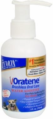 Oratene Veterinarian Drinking Water for pets Additive enzymes Brushless Oral Solution to Inhibits Odor-Causing Microbes (4 oz)