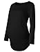 Maternity Shirt Long Sleeve Basic Top Ruch Sides Bodycon Tshirt for Pregnant Women