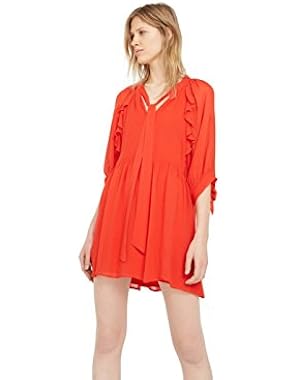 Mango Women's Flowy Ruffled Dress
