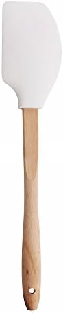 White Silicone Spatula with Wood Handle by Refined California