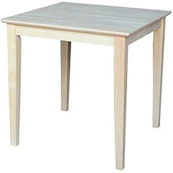 International Concepts Square Solid Wood Top Table with Shaker Legs, 30-Inch