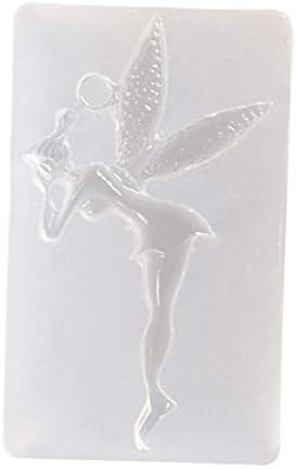 FeiyUan ample 3D Elf Mold Silicone Pendant Mold Jewelry Resin Necklace Mould Baking Homemade Craft for Home Decoration(None Wings girl)