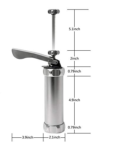 Shule Cookie Press Gun Kit for DIY Biscuit Maker and Decoration with 20 Stainless Steel Cookie discs and 4 nozzles,Silver