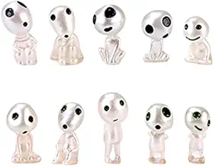 10 Pieces Resin Luminous Miniature Garden Statues Decor Luminous Tree Elves Suit for Halloween Fairy Garden Micro Landscape Accessories