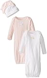 Burt's Bees Baby - Set of 2 Gowns + 2 Caps, 100% Organic Cotton,  1 Cloud + 1 Blossom, One Size