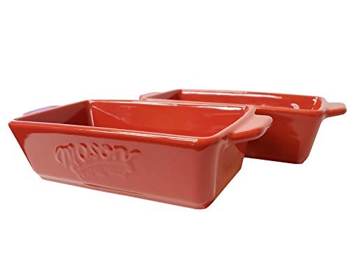 Mason Craft & More Ceramic Bakeware Collection- Rectangular, Square, Casserole, Lasagna, Baking, Roasting- 4 Piece Red Ceramic Bakeware Set - Thumbnail 4