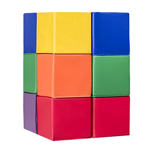 image for Costzon Soft Blocks, Toddler Block Playset, Premium PU Leather Stackin