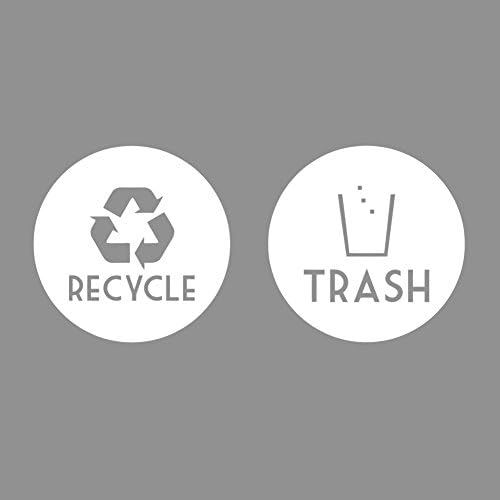 Recycle &amp; Trash vinyl lettering decal stickers (Black Recycle / Trash, 6”x6“)