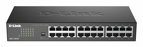 D-Link DGS-1024D Gigabit Ethernet Switch (24 Ports, 10/100/1000 Mbit/s, einfache Plug & Play-Installation, lüfterlos)
