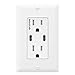 TOPGREENER 5.0A USB Outlet with 15Amp Duplex Tamper-Resistant Receptacles,1 Type-A and 2 Type-C, USB Outlets Receptacles, TU2155AC2-BKSID, Black, Screwless Wall Plate Included
