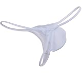JAXFSTK Men's Spandex Thong Guy Men T-Back G-String Jockstrap Underwear Pouch Body Tanga Pants White XL