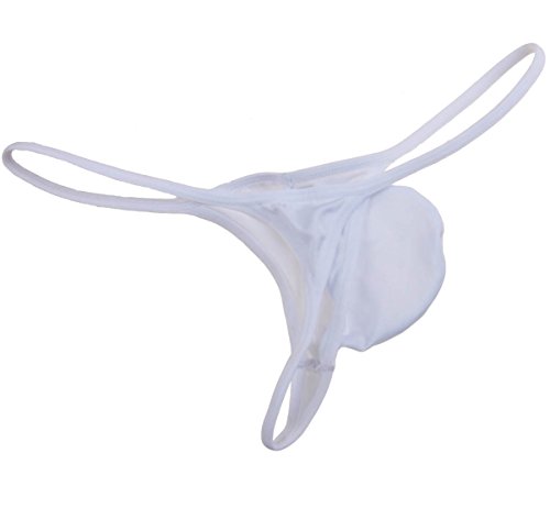 Men's Spandex Thong Gay Men T-Back G-String Jockstrap Underwear Pouch Body Tanga Pants White XL