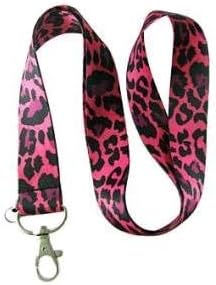 Leopard (Pink / Black) lanyard keychain holder