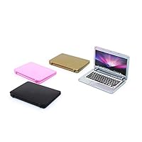 YOUSIKE Mini Simulation Children Toy, Computer Laptop for 1/12 Scale, Alloy Miniature Doll House Bathroom Decoration Model