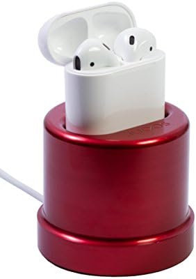 Juoos Charging Dock Stand for Apple Airpods Wireless Bluetooth Headphone Case [Use with Original Cable] (Red)