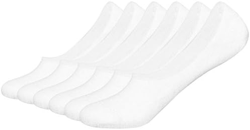 Colrovie Men's Comfort Hidden No Show Socks Loafers Non Slip Boat Liners Pack of 6 Color White Size M