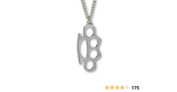 Brass Knuckles Polished Pewter Pendant 