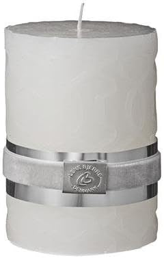 Lene Bjerre White Decorative Pillar Candle 10cm x 7cm