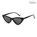 GIFIORE Cat Eye Sunglasses for Women Polarized, Vintage Retro Narrow Cateye Frame Sun Glasses (Black Frame Grey Polarized Lens)