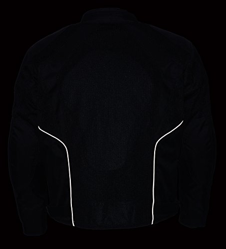 Milwaukee Performance Men's Nylon/Mesh Combo Racing Jacket with Armor (BLACK, 5X)