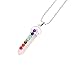 ZHEPIN Rose Quartz 7 Chakra Gemstones Necklace Hexagonal Healing Point Crystal Pendant Necklace Beads Chain Best Gift for women