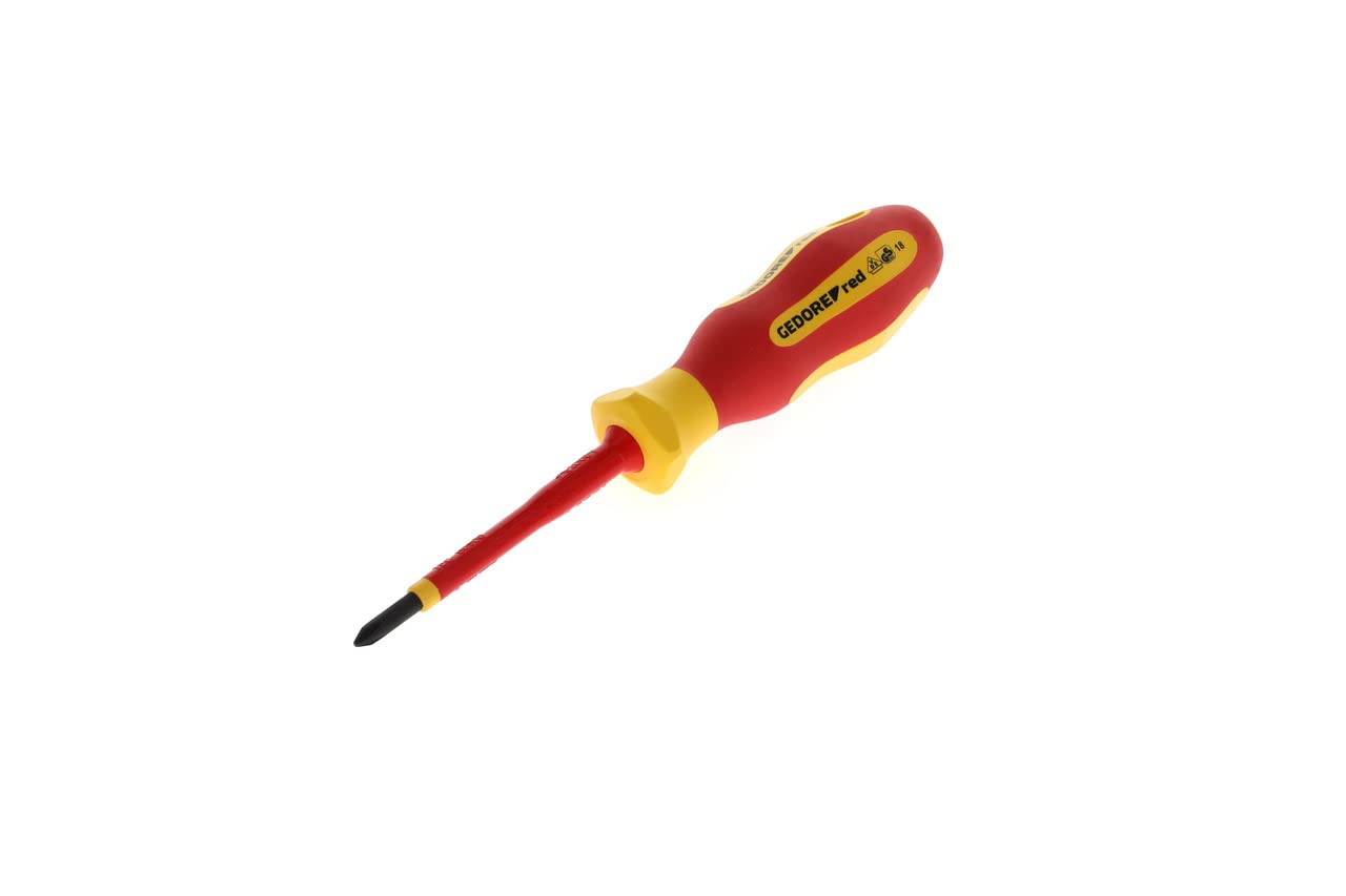 GEDORE VDE Screwdriver Pozidrive PH1, Screwdriver 1000 V insulated, Length 180 mm, Tool, R39200115, Steel