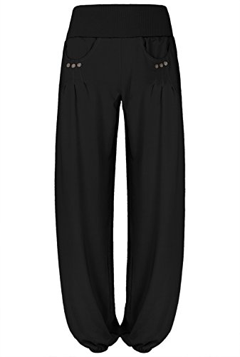 Baishenggt women s button deco harem pants with side pockets larg…