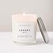 Leaves Natural Soy Wax Candle White Jar Silver Lid Scented Apples Orange Cinnamon Cloves Musk Nectar Fall Made in USA Lead Gluten Free Cotton Wick Modern Rustic Decor Bathroom Accessories Home Autumn