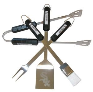 MLB 4-Piece BBQ Grilling Utensil Set, White Sox