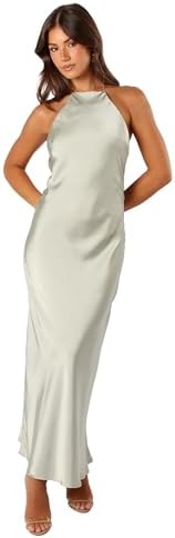 grasie stretch satin halter dress Petal & Pup Grasie Dress