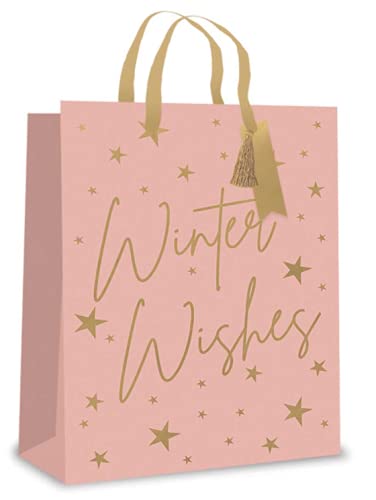 Tallon (7246) Blush Winter Wishes Large Xmas Gift Christmas Bags - Pack of 12