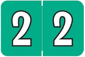 Doctor Stuff - File Folder Labels, Number 2, Colwell Jewel Tone Match - CONM Series Chart Stickers, Jade, 1" x 1-1/2", #2, 500/Roll