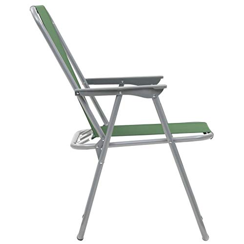 vidaXL 2X Campingstuhl Grün Klappstuhl Strandstuhl Gartenstuhl Angelstuhl – Bild 6