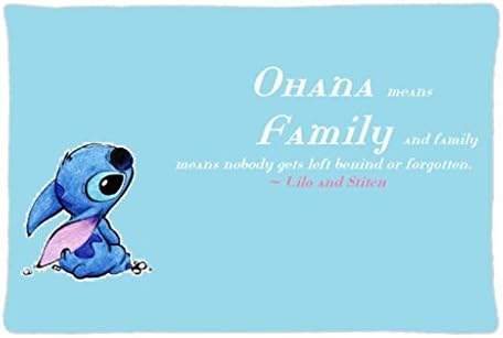 Tancat Lilo &amp; Stitch Ohana Means Family Custom Pillow Cover Fashion Bedroom Decorative Modern Throw Pillow Cases (20x30 inch)