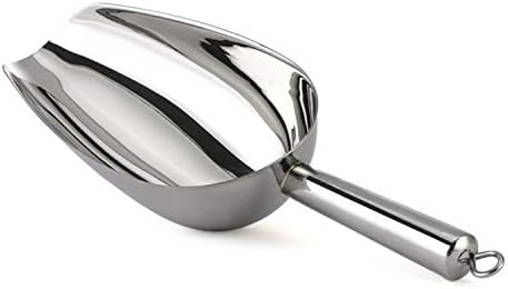 SAVORLIVINGIce Scoop Stainless Steel Metal Food Scoops for Ice Bucket, Dry Food, Popcorn, Candy, Multipurpose for Bar Restaurnat & Home Kitchen (12oz)