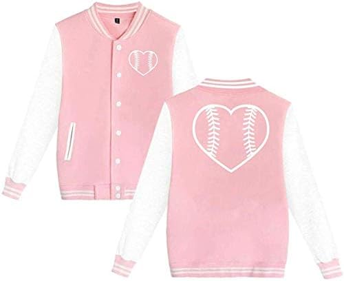 EYSKJ Baseball Softball Love Heart Mens & Womens Funny Hoodie Baseball Uniform Jacket Sport Coat