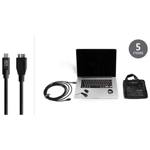 Tether Tools Starter Tethering Kit with 15' USB-C to 3.0 Micro-B Cable, Black - Thumbnail 5